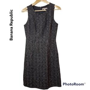 Banana Republic Black Tweed Pencil Women's Dress Size 0
